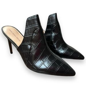 New Who What Wear Suri Faux Leather Croc Heeled Mule Pumps | Size 9.5